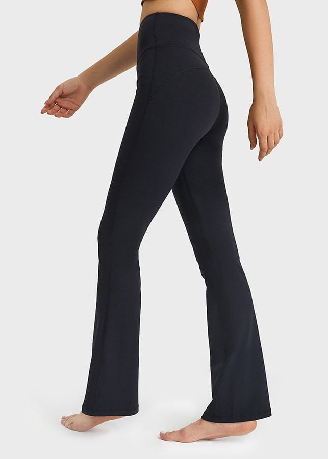 Yoga-Ready Mindful Elegance High-Waist Flared Pants - Relaxed Fit for Maximum Comfort