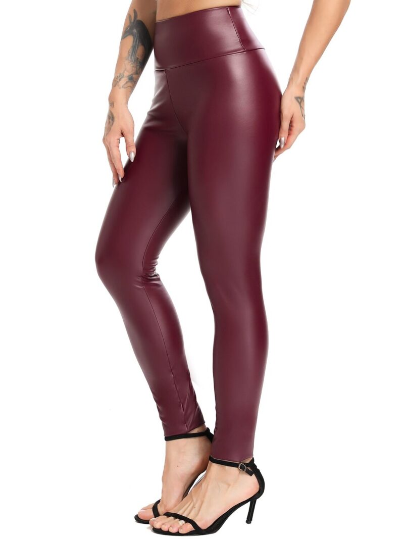 Be captivated by the allure of these Sexy Spirit High Waisted Faux Leather Leggings. Feel the stretch of the elastic waistband and the softness of the supple faux leather. Show off your curves in these sult