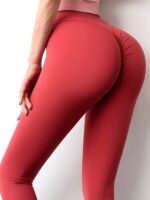 Discover the Perfect Flow of Comfort and Style with Our Solid Color High Waisted Scrunch Butt Yoga Leggings!