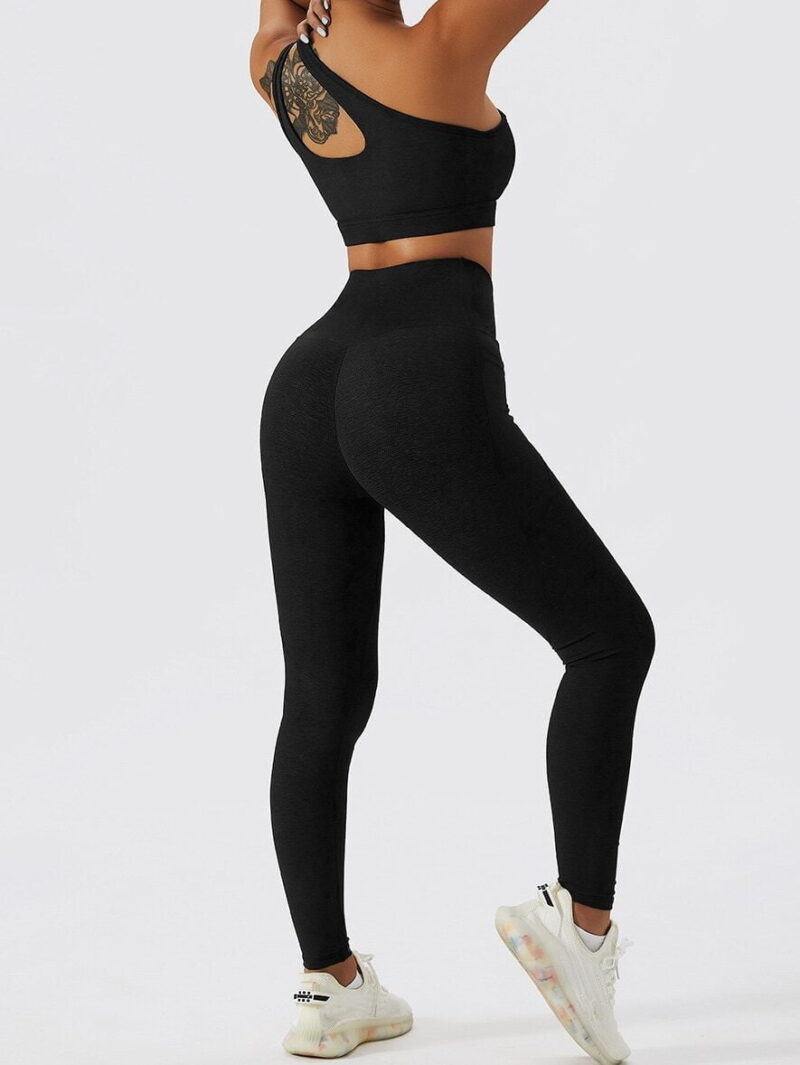 Fashionable One Shoulder Sexy Harmony Yoga Outfit Set - Perfect for the Modern Yogi!