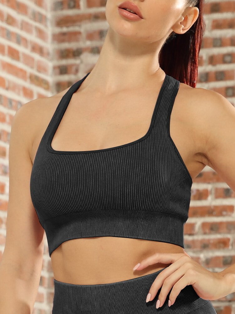 Feel the Freedom with Our Movement Caliber Screw Thread Yoga Sports Bra - Comfort and Style Combined!