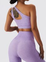 Flaunt it in Style: Womens One-Shoulder Sexy Harmony Yoga Outfit - Perfect for Yoga, Workouts, or Everyday Wear.