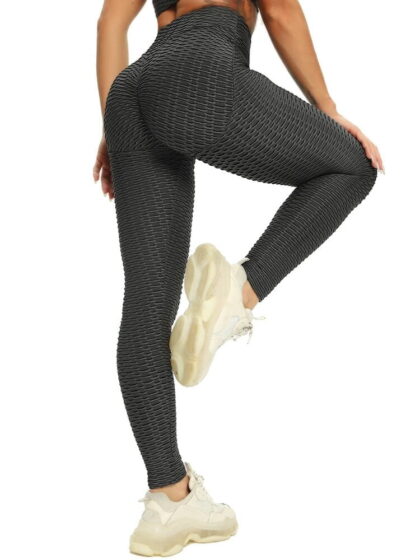 Flexible Honeycomb Motion Yoga Leggings with Textured Stretch Fabric