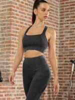 Flexible & Breathable Yoga Leggings & Racerback Crop Top Set with Movement Caliber Screw Thread - Perfect for Activewear & Exercise!