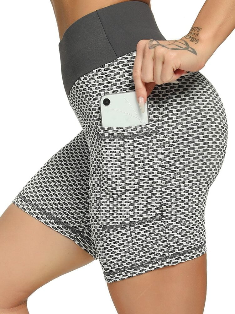 Honeycomb Core Collection Vital - High Waist Yoga Shorts for Women: Trendy, Breathable, Comfortable Activewear