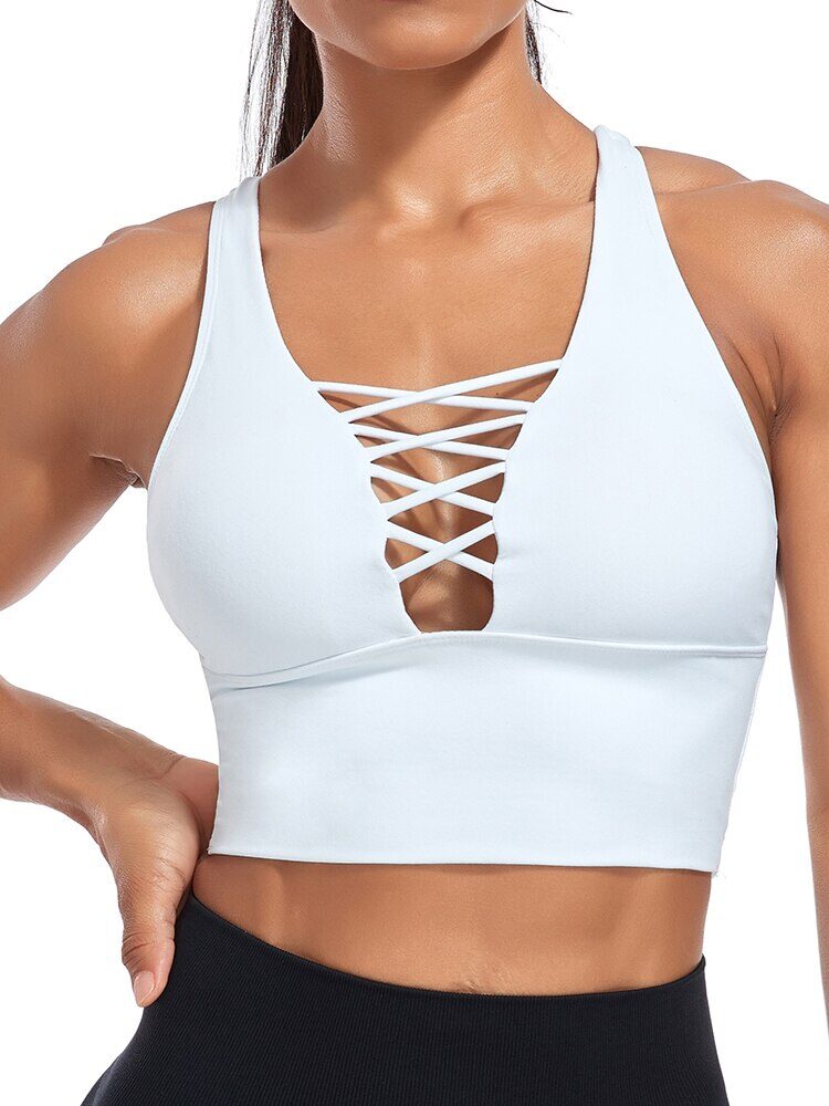 Infinite Cross-Back Yoga Crop Top | Stylish Activewear | Trendy Workout Top | Breathable Gym Shirt | Womens Athletic Apparel