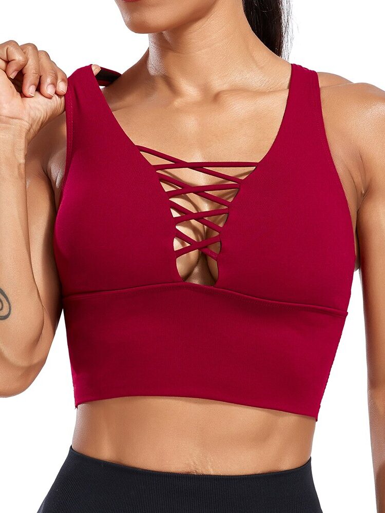 Infinite Possibilities: Sexy Criss-Cross Yoga Crop Top - Stretch Your Limits!
