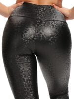 Luxe Leopard Push Up Faux Leather Pants - High Waisted, Stretchy, Sexy Fibers