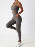 Luxuriously Soft Power Yoga Flow Leggings with High Waisted Fit and Convenient Pockets