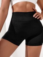 Move with Comfort & Style in Hatha Movements Caliber Elastic High Waisted Shorts - Perfect for Any Activity!