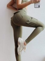 Movement-Inspired High-Waisted Cargo Joggers | Trendy Workout Yoga Pants with Pockets