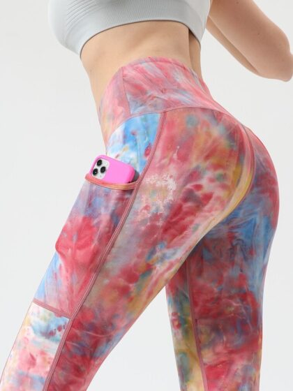 Radiate in Style with These Flattering Magical Flow Summer Splash Tie Dye Yoga Pants - Perfect for Yoga, Pilates, and Summer Fun!