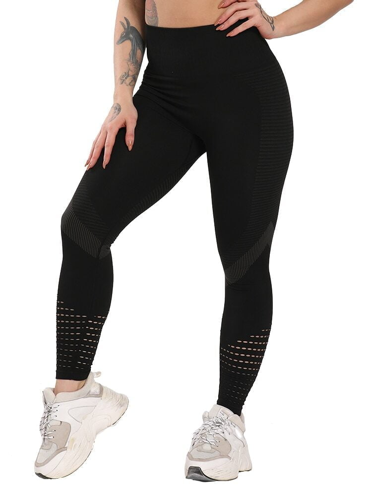 Sculpt Your Figure with Mindful Symmetry Tummy Control Hollowed Out Yoga Leggings - Look and Feel Your Best!