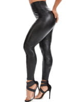 Seductive Fibers Camouflage High Rise Push Up Faux Leather Trousers