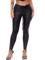 Seductive Stretch High-Waisted Faux Leather Leggings - Sexy, Flexible, and Stylish!
