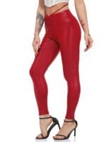 Seductively Stretchy High-Rise Faux-Leather Leggings - Unleash Your Wild Side!