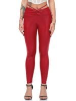Sensual Flexibility High-Waisted PU Leather Trousers - Flaunt Your Curves in Style!