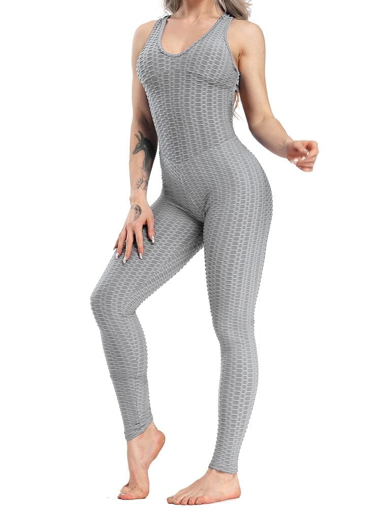 Shape Up and Look Sexy in Our Honeycomb Symmetry Full Length Yoga Onesie - The Perfect Body Shaping Solution!