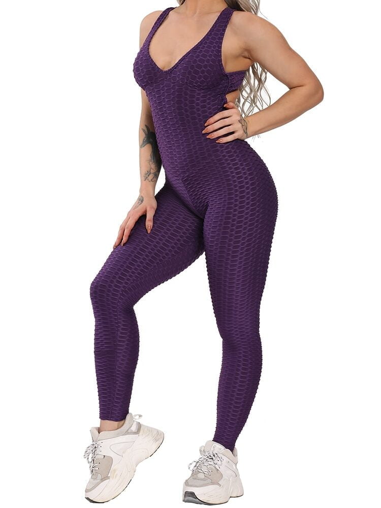 Shape Up in Style with the Honeycomb Symmetry Yoga Onesie - Full Length Body Shaping for Comfort and Confidence!