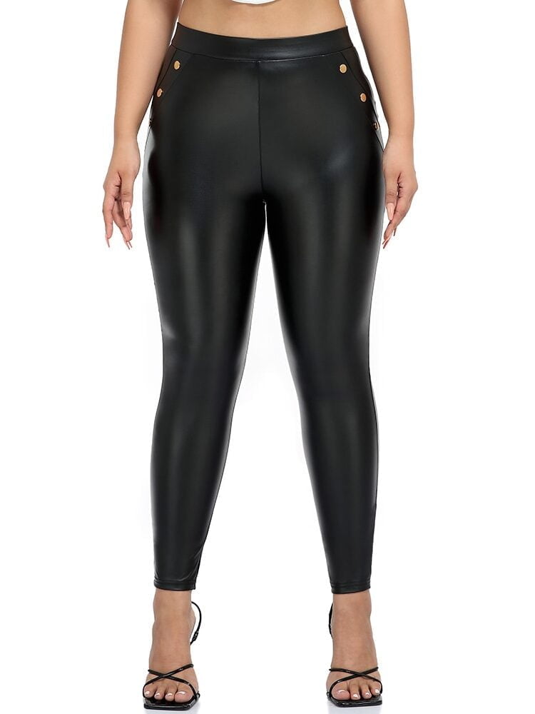 Shape Your Shapely Figure with Our Faux Leather Booty-Lifting Pants - Look Fabulous and Feel Confident!