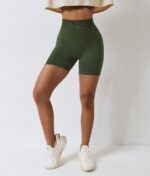 Stretchy-Waist Scrunch Booty Yoga Shorts - Flowing Vinyasa Flexibility