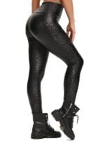 Sultry Fibers Leopard High-Rise Push Up Faux Leather Trousers - Sexy and Stylish!