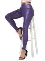 Sultry Stretch High Rise Faux Leather Leggings - Sexy & Sleek!