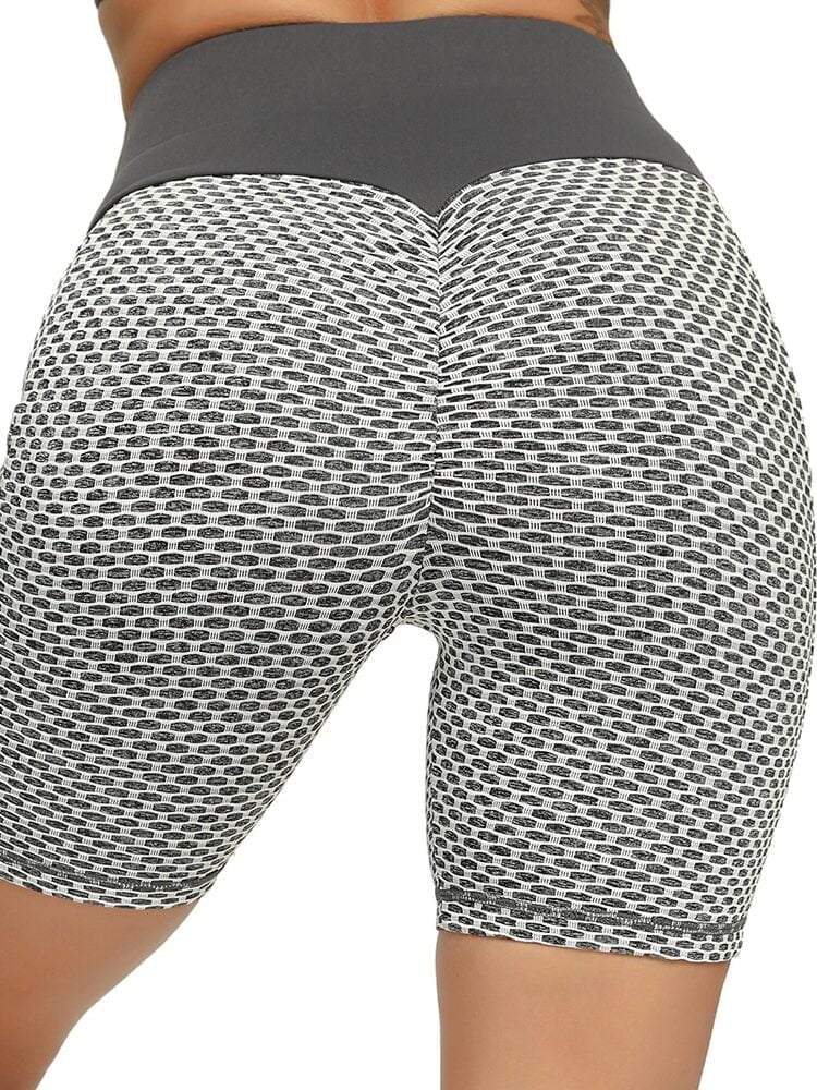 Super-Stretchy Vital High Waist Yoga Shorts with Honeycomb Core Collection - Comfort & Style Combined!