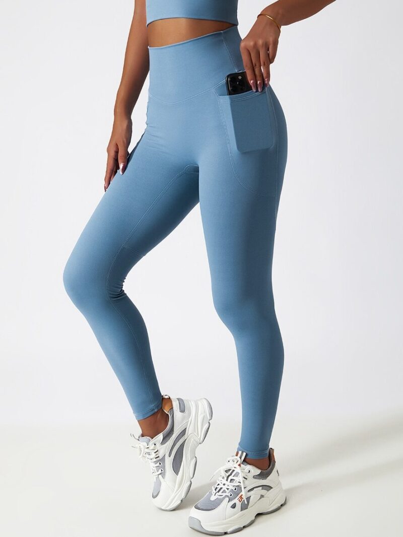 Sweat-Wicking Power Yoga Flow High-Waisted Leggings with Pockets - Get Your Om On!