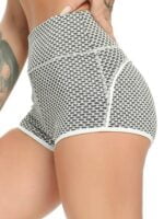 Sweat-Wicking Vitality - Honeycomb Core Collection High-Waisted Yoga Shorts, Luxurious Comfort for an Active Lifestyle