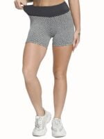 Vitality-Enhancing Honeycomb Core Collection - High-Waist Yoga Shorts for a Sensuous Workout