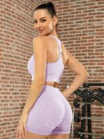 Yoga-Lovers! Get Ready to Move with this Caliber Screw Thread - Sexy Yoga Shorts & Racerback Crop Top Set!