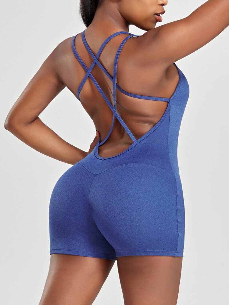 2023 Backless Criss-Cross Yoga Playsuit Onesie - Spirit Mobility: Unleash Your Inner Yogi & Find Your Flow with this Stylish, Flattering & Comfortable Playsuit!