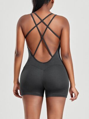 2023 Backless Criss-Cross Yoga Playsuit Onesie - Spirit Mobility2023 Spirit Mobility Backless Criss-Cross Yoga Jumpsuit Onesie - Move Freely & Comfortably