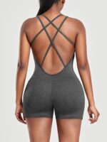 2023 Backless Criss-Cross Yoga Playsuit Onesie - Unleash Your Spirited Mobility!