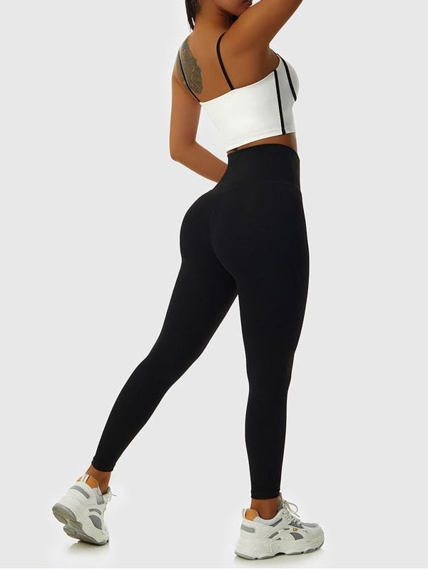 Elastic High-Waist Leggings & Supportive Bra Yoga Set - Get Fit in Style with Fitness Calibers Performance-Ready Activewear