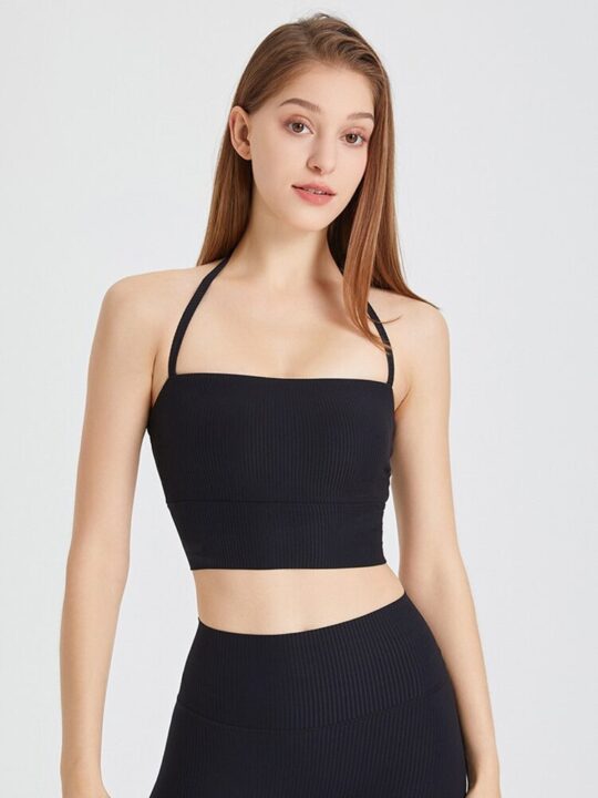 Essentia Balance Halter Neck Yoga Bra - Thin Straps for Maximum Comfort and Support
