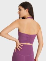 Halter Neck Fold-Back Sexy Yoga Tank Top - Namaskar Harmony for Flawless Feminine Style