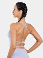 Luxurious Harmony: Cross Back Shockproof Sleeveless Yoga Crop Top for Maximum Comfort and Style