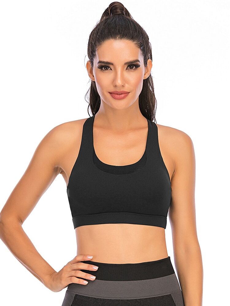 Luxurious Hollowed Out Full Support Sports Bra - Mindful Voyage of Comfort and Support