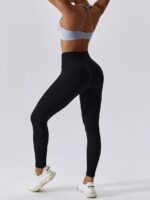 Ribbed High-Rise Yoga Pants with Scrunchy Booty Detail for Women