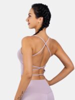 Sensuous Harmony Cross Back Shockproof Sleeveless Yoga Crop Top - Stylish Protection for Yoga and Fitness Enthusiasts