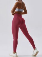Sexy Ribbed High Waisted Scrunch Booty Lift Yoga Pants | Squat-Proof Workout Tights | Body-Hugging Activewear for Women