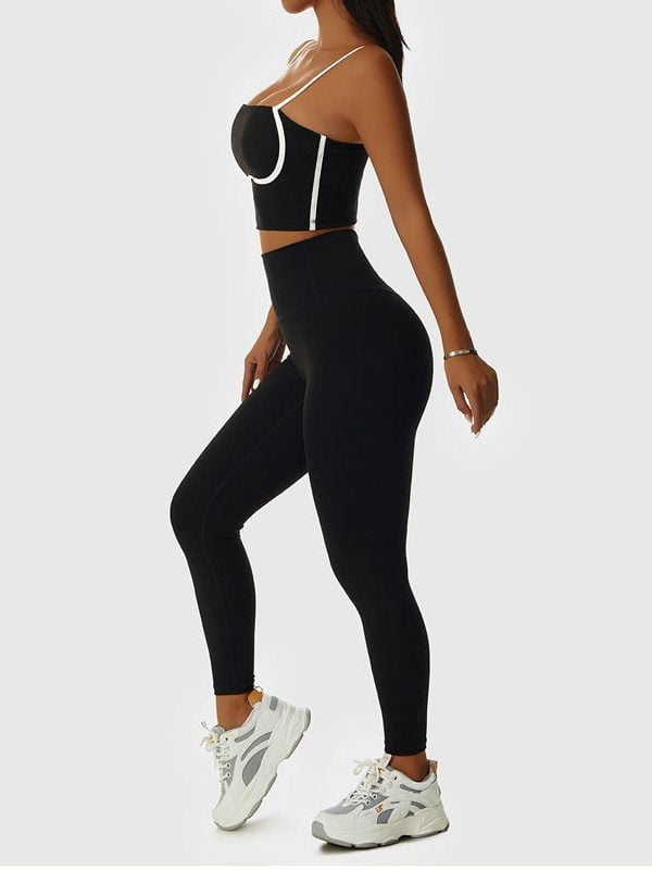 Shape Your Body & Boost Your Confidence - Elastic High-Waist Leggings & Supportive Bra Yoga Set by Fitness Caliber