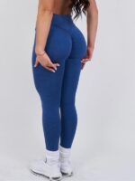 y

Look and Feel Sexy in These Flowy, Seamless V-Waist Scrunch Butt Yoga Leggings - Perfect for Yoga, Working Out, or Lounging Around!