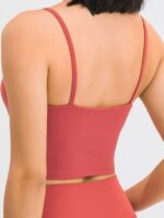 Lightweight, Thin-Strap, Sleeveless, Backless, Yoga, Tank Top with Padding for Extra Comfort