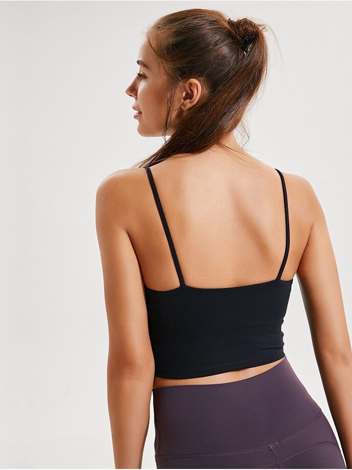 Luxurious Push-Up Sports Bra Cami Crop Top with Removable Padded Cups for Maximum Comfort and Support