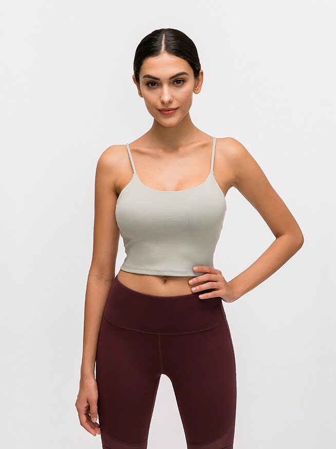 Push-Up Sports Bra Cami Crop Top with Removable Padded Cups - Sexy, Supportive, and Stylish Workout Wear for Women