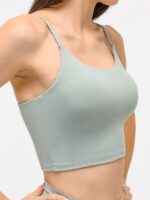 Sexy Backless Yoga Tank Top with Thin Padded Straps - Perfect for Low-Impact Workouts and Hot Yoga Classes!