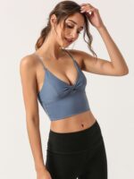 Spirited Balance: The Backless Cross-Back Lightweight Sports Bra for the Active Woman